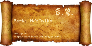Berki Mónika névjegykártya