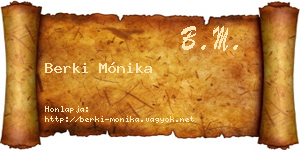 Berki Mónika névjegykártya